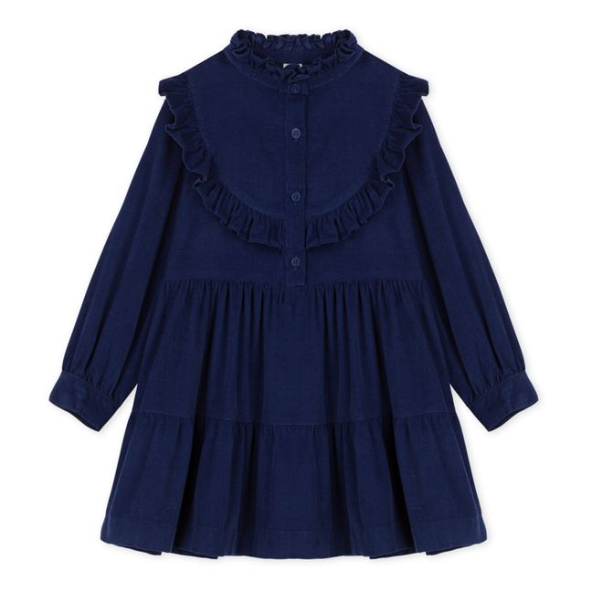 Ceerique Velour Dress | Azul