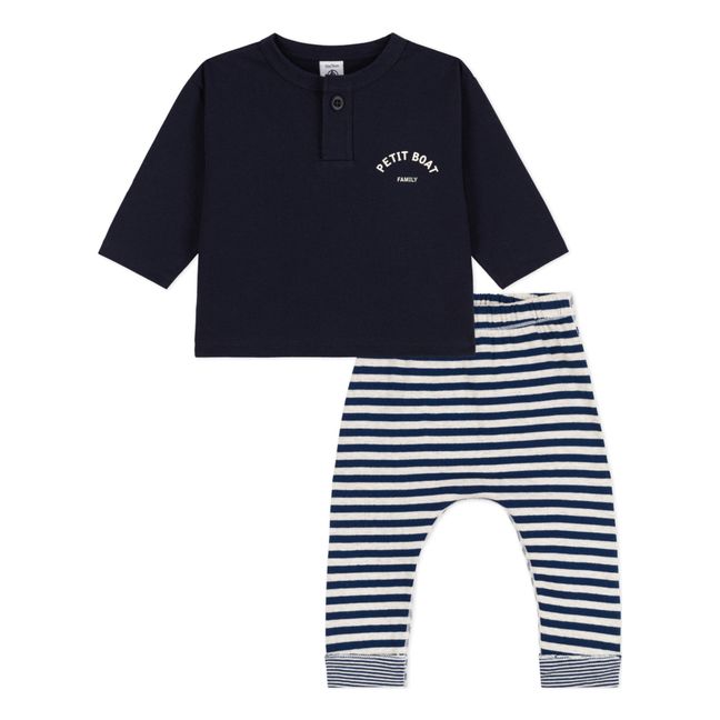 Cannon Jersey Top & Bottom Set | Navy