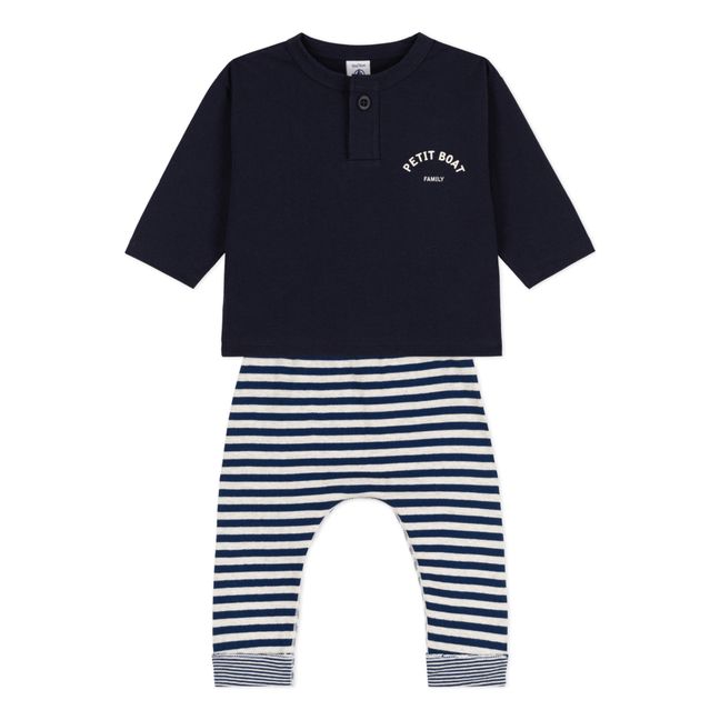 Cannon Jersey Top & Bottom Set | Navy