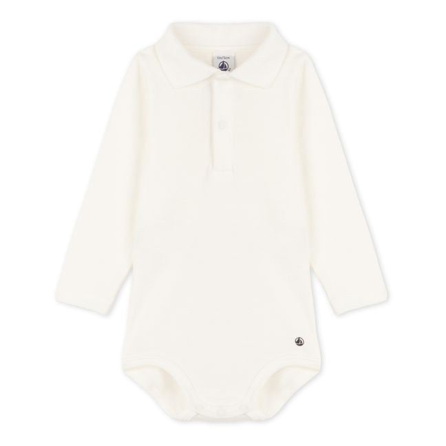 Ceddy Organic Cotton Polo Neck Baby Bodysuit | Blanco