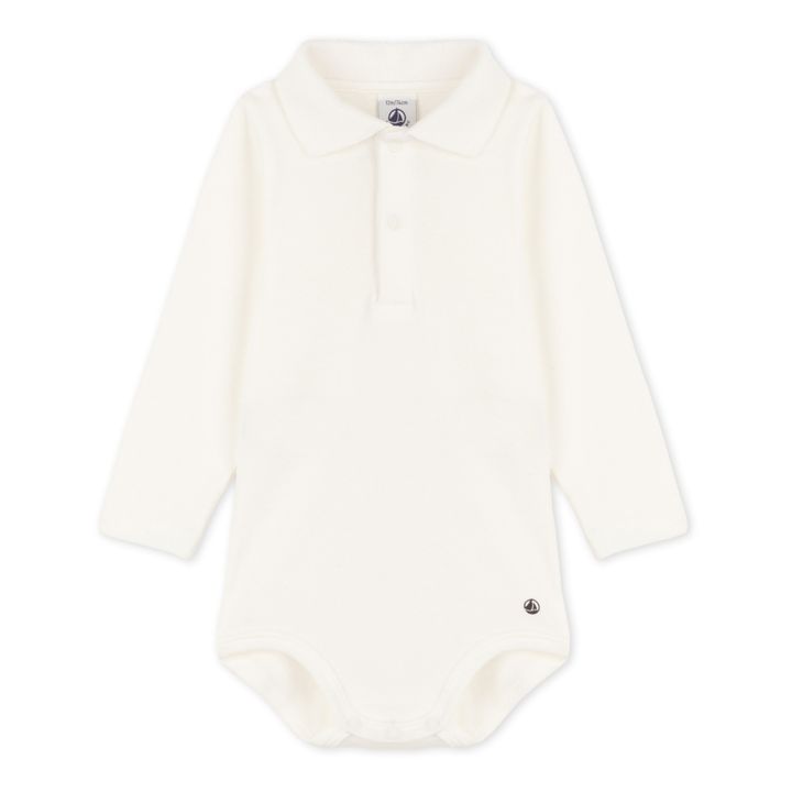 Ceddy Organic Cotton Polo Neck Baby Bodysuit White- Product image n°0