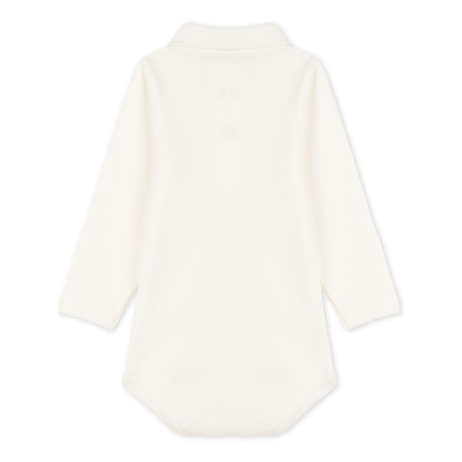 Ceddy Organic Cotton Polo Neck Baby Bodysuit | Blanco