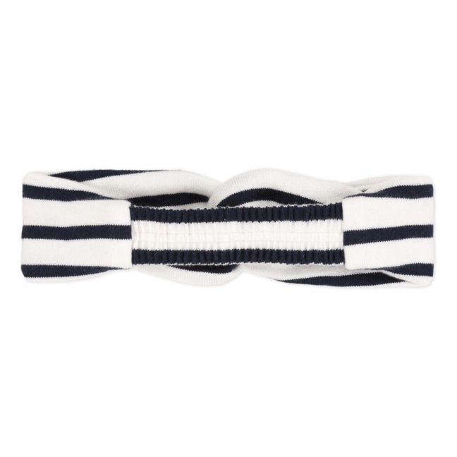 Striped Jersey Headband | Navy blue