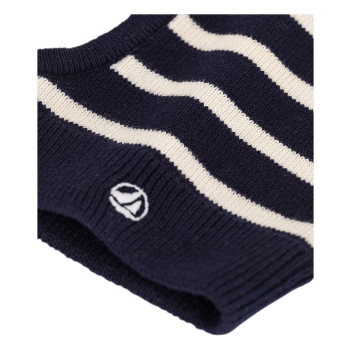 Striped Woollen Balaclava | Navy blue- Product image n°1