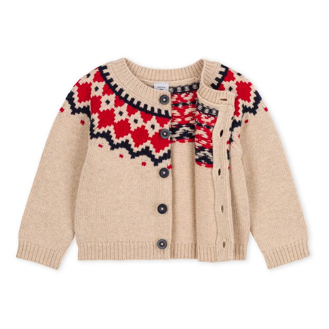 Clap Knitted Cardigan Beige