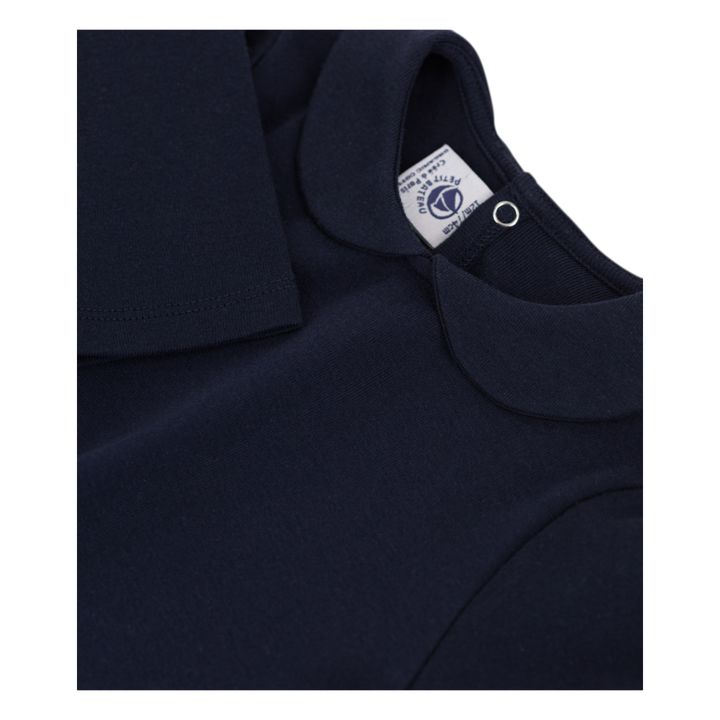Capeline Organic Cotton Peter Pan Collar Blouse Navy blue- Product image n°1