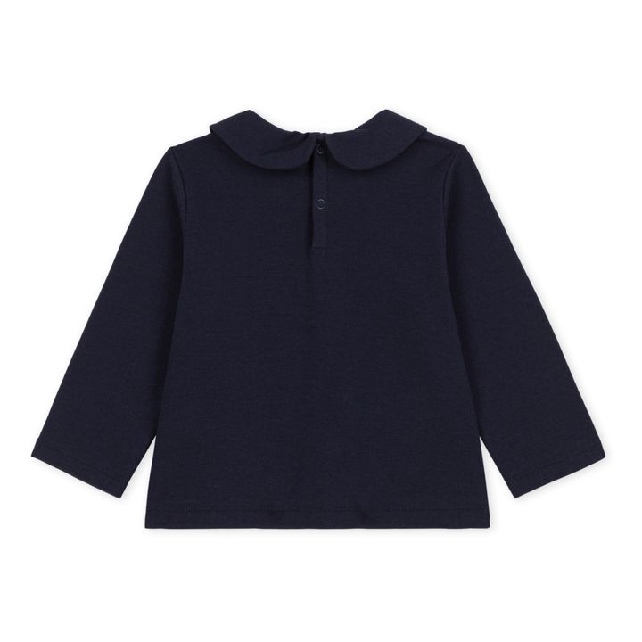 Capeline Organic Cotton Peter Pan Collar Blouse Navy blue- Product image n°2