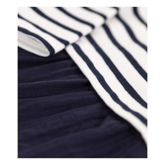 Cleopatre Striped Organic Cotton Dress | Navy blue