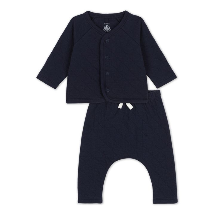 Calinou Organic Cotton Quilted Top & Bottom Set | Blue- Product image n°0