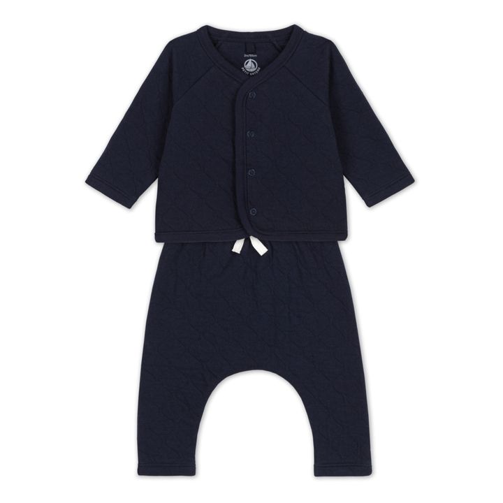 Calinou Organic Cotton Quilted Top & Bottom Set | Blue- Product image n°2