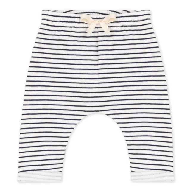 Coupole Striped Organic Cotton Trousers | Blue