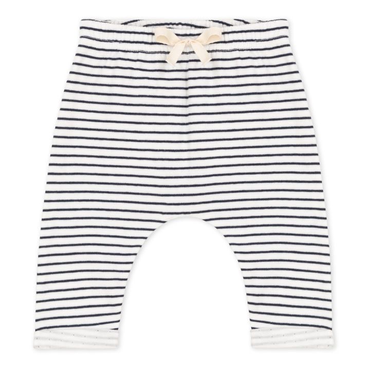Coupole Striped Organic Cotton Trousers | Blue- Product image n°0