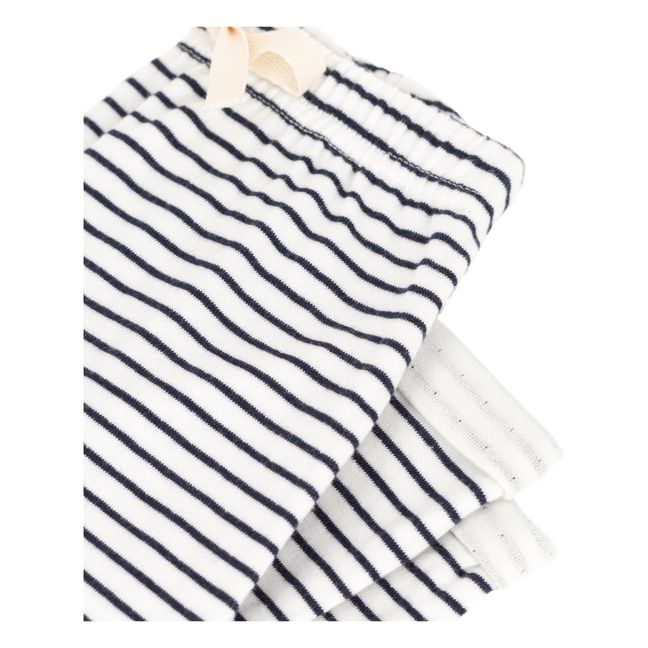 Coupole Striped Organic Cotton Trousers | Blue