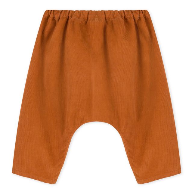 Cracky Organic Cotton Velour Trousers | Orange