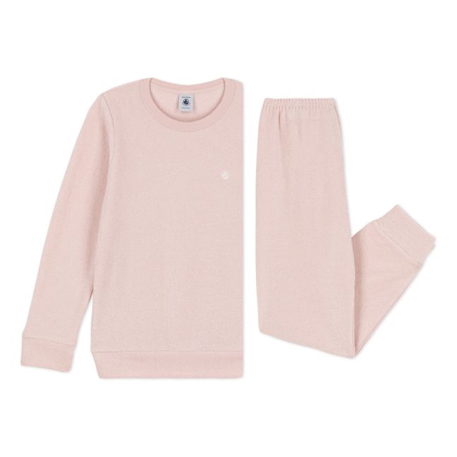 Cison Recycled Terry Cloth Pyjamas | Pale pink