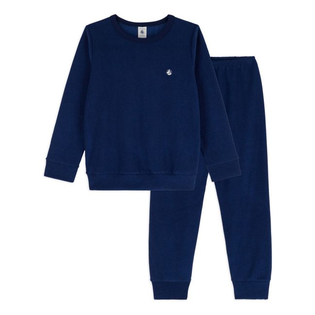 Cison Recycled Terry Cloth Pyjamas | Midnight blue
