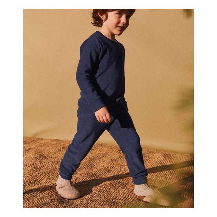 Cison Recycled Terry Cloth Pyjamas | Nachtblau- Produktbild Nr. 1