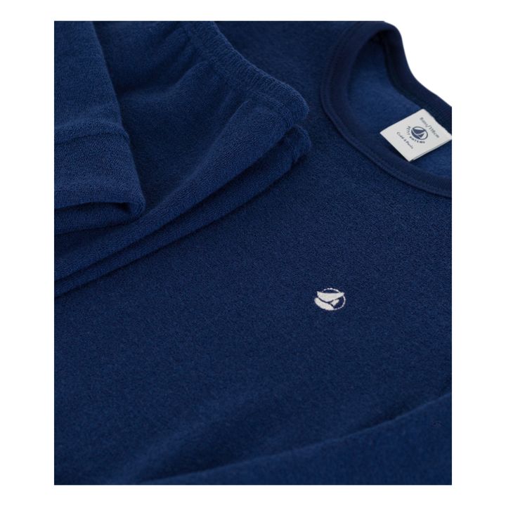 Cison Recycled Terry Cloth Pyjamas | Nachtblau- Produktbild Nr. 3
