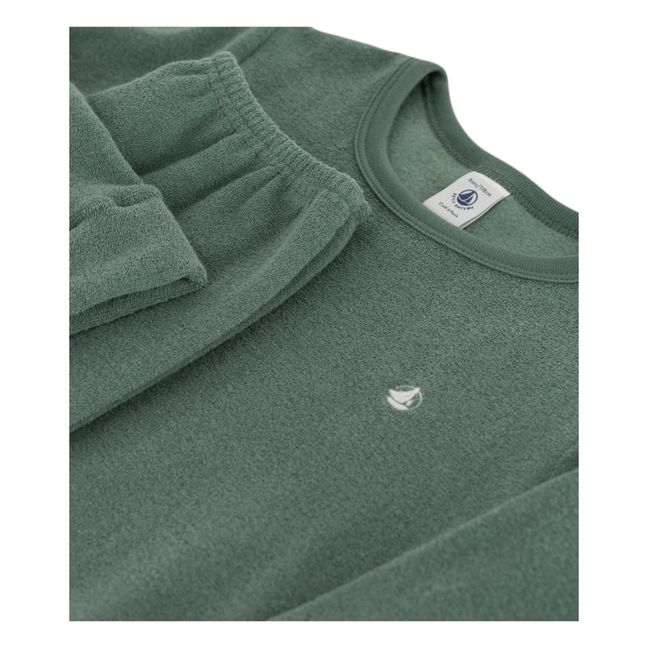 Cison Recycled Terry Cloth Pyjamas | Dark green