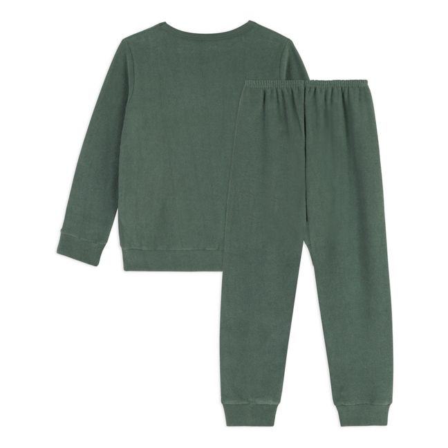 Cison Recycled Terry Cloth Pyjamas Dark green