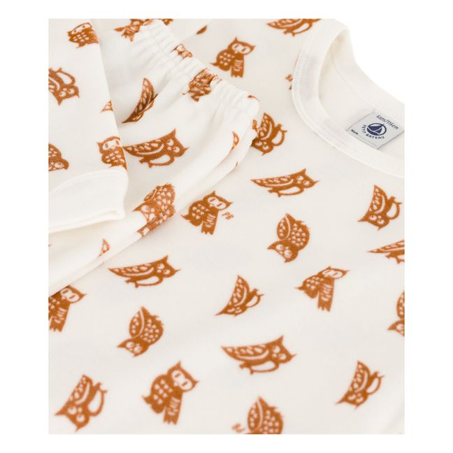 Christen Organic Cotton Velour Pyjamas | Ecru