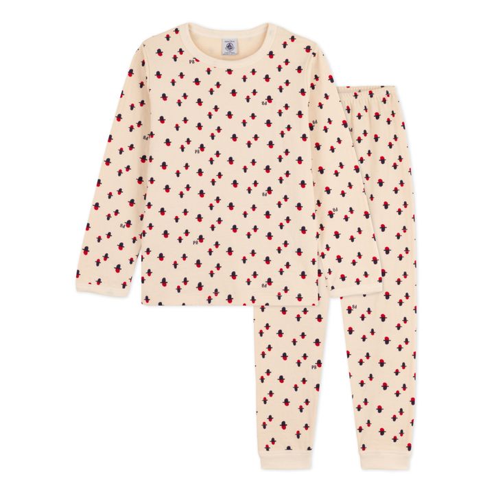 Pyjama Coton Bio Tubique Chicago Ecru- Image produit n°0