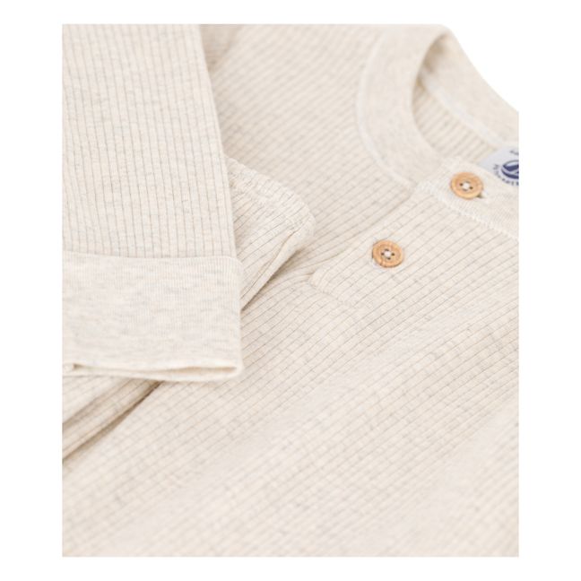 Cobyou Ribbed Organic Cotton Pyjamas | Ecru