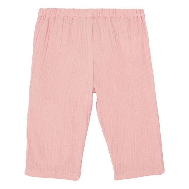 Futur Organic Cotton Muslin Trousers Pink