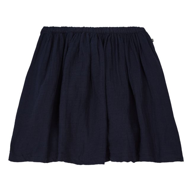 Raspberry Organic Cotton Muslin Skirt Blu marino