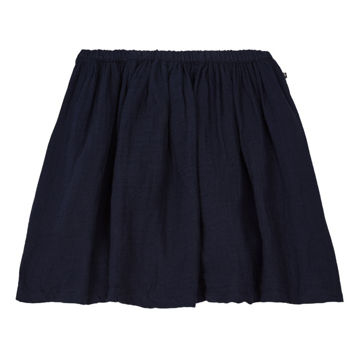 Raspberry Organic Cotton Muslin Skirt Navy blue- Product image n°0