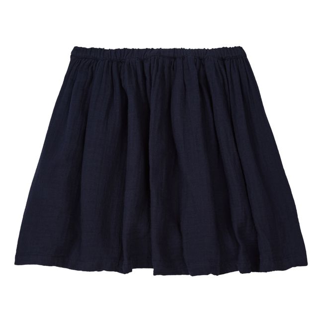 Raspberry Organic Cotton Muslin Skirt Blu marino