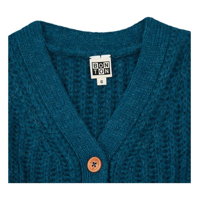 New Magic Elbow Patch Cardigan Peacock blue