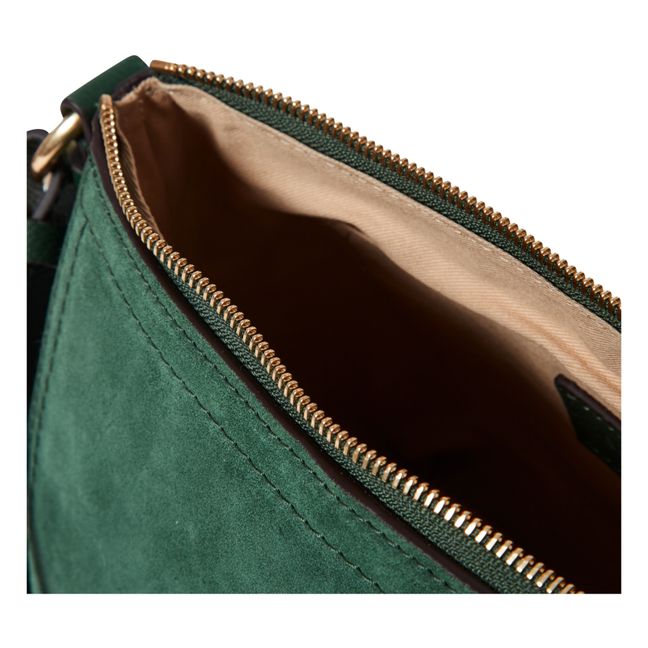 Joan Dual-Material Bag Dark green