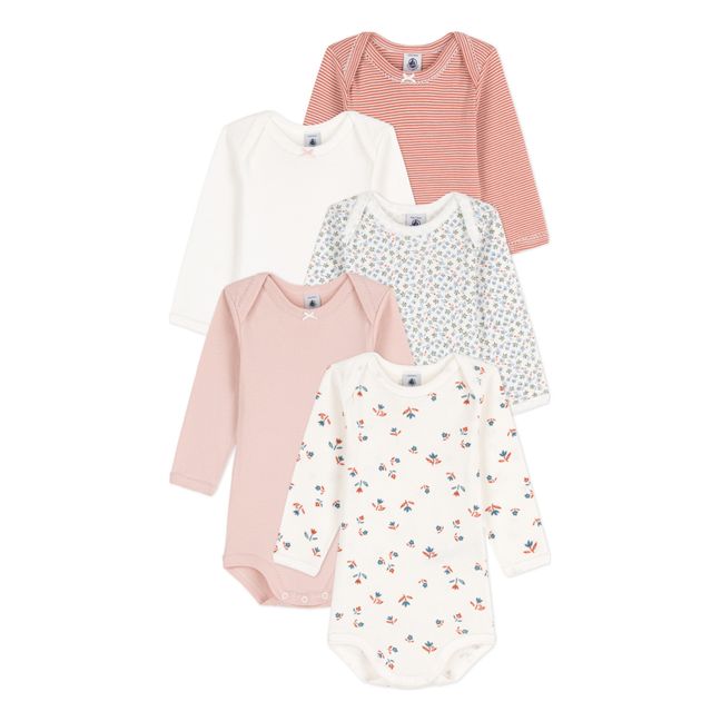 Tulipo Organic Cotton Baby Bodysuits - Set of 5 | Seidenfarben