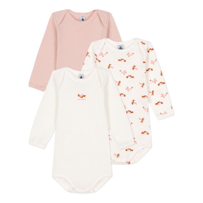 Pionette Organic Cotton Baby Bodysuits - Set of 3 Crudo