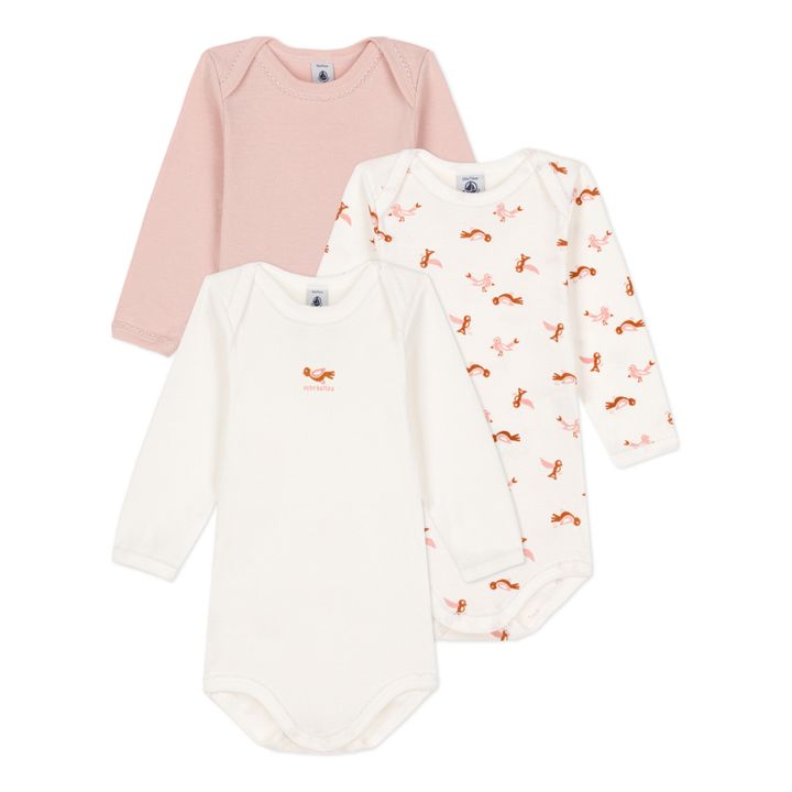 Pionette Organic Cotton Baby Bodysuits - Set of 3 | Crudo- Imagen del producto n°0