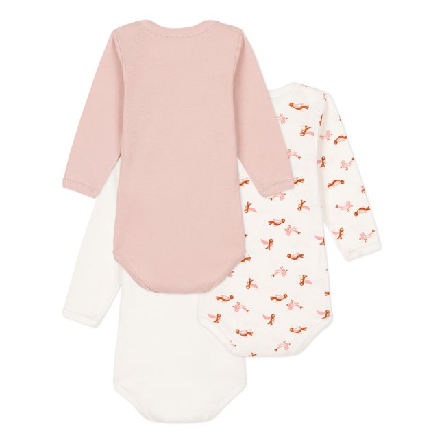 Pionette Organic Cotton Baby Bodysuits - Set of 3 Ecru