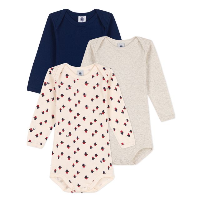 Organic Cotton Baby Bodysuits - Set of 3 Cremefarben