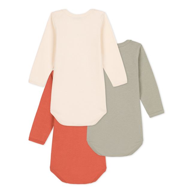Organic Cotton Hé Ho! Baby Bodysuits - Set of 3 | Rostfarben