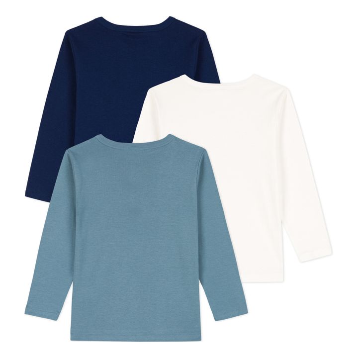 Organic Cotton Long Sleeve T-shirts - Set of 3 | Navy blue- Product image n°2