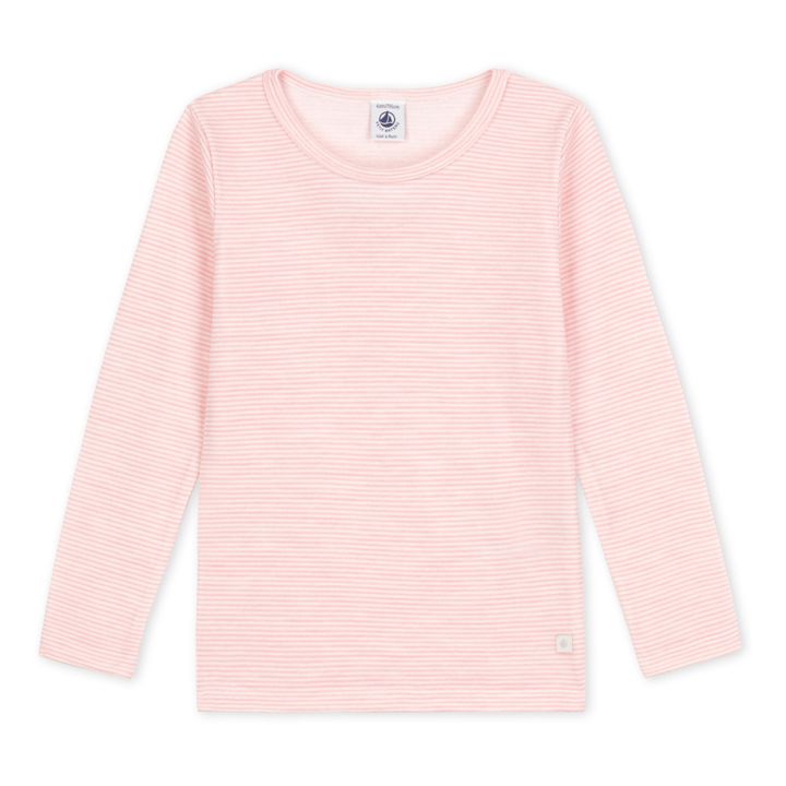 Striped Cotton and Wool Long Sleeve T-shirts | Rosa- Imagen del producto n°0
