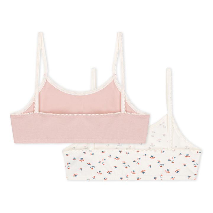 Organic Cotton Flower Crop Tops - Set of 2 | Pale pink- Product image n°2