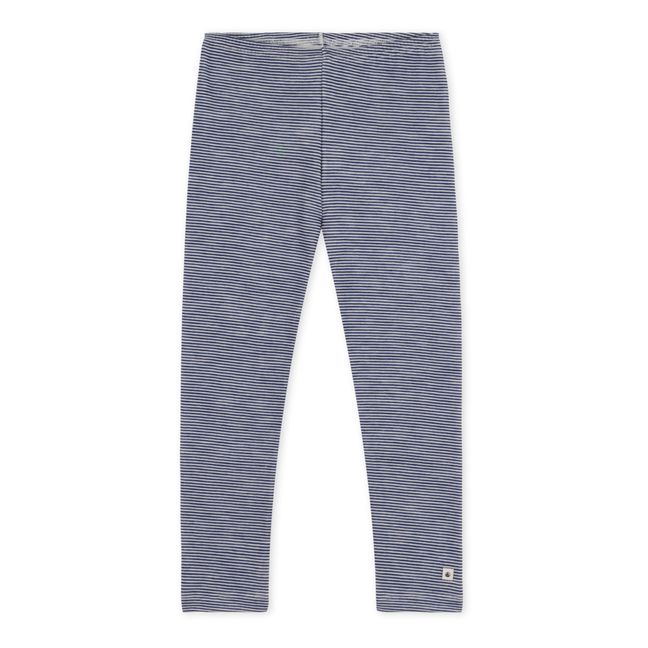 Wool and Cotton Leggings | Navy blue