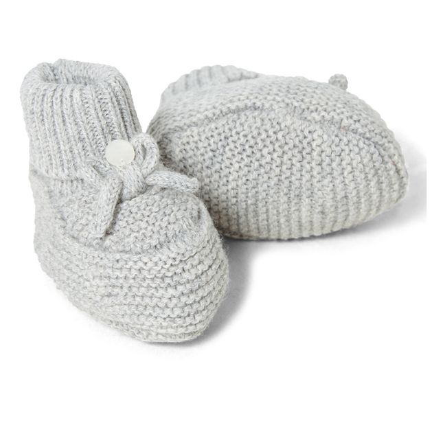 Cotton, Wool and Cashmere Booties Heather grey