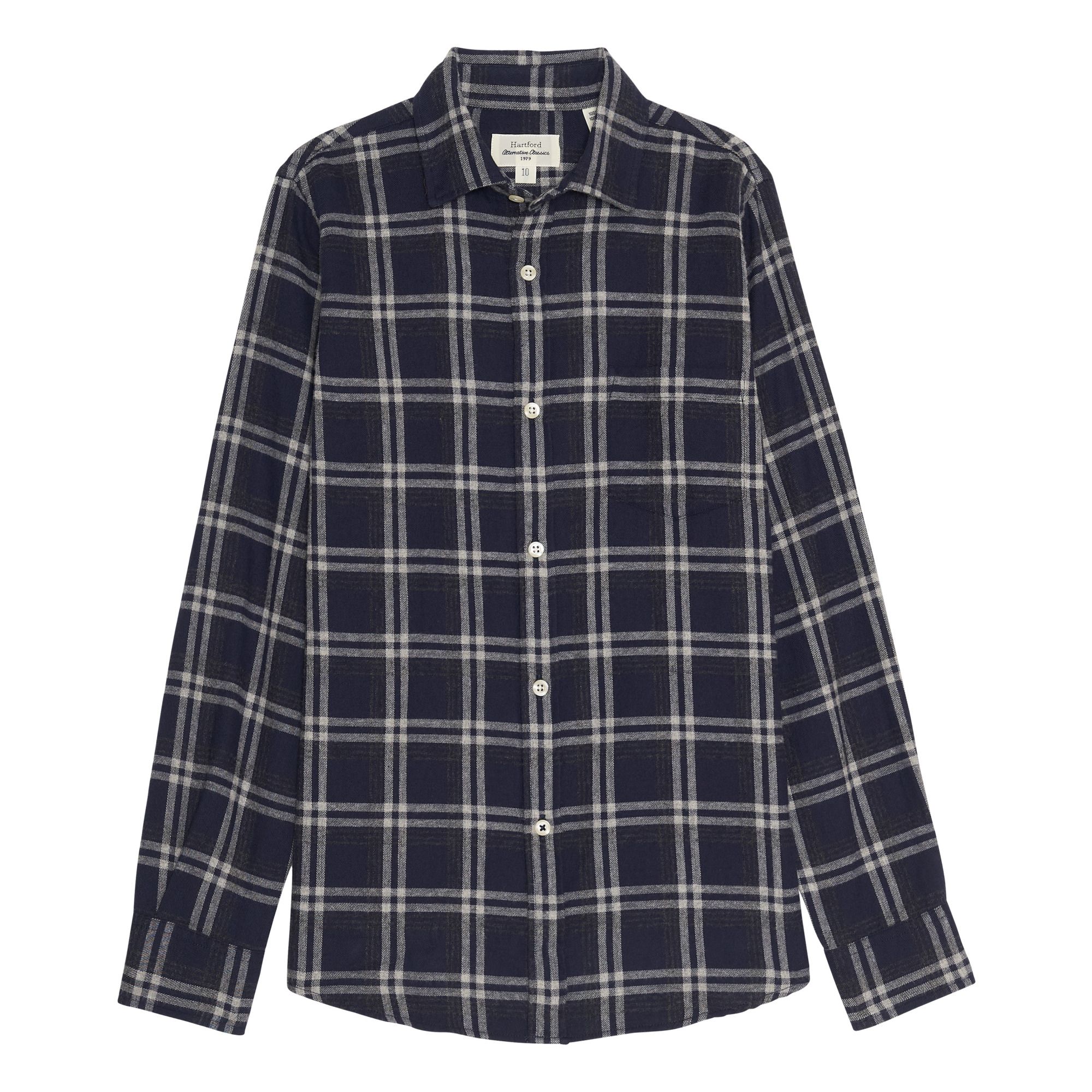 CHEMISE PAUL ET JOE TAILLE S - BLANC & BLEU - MATIÈRE MIXTE COTON/TENCEL