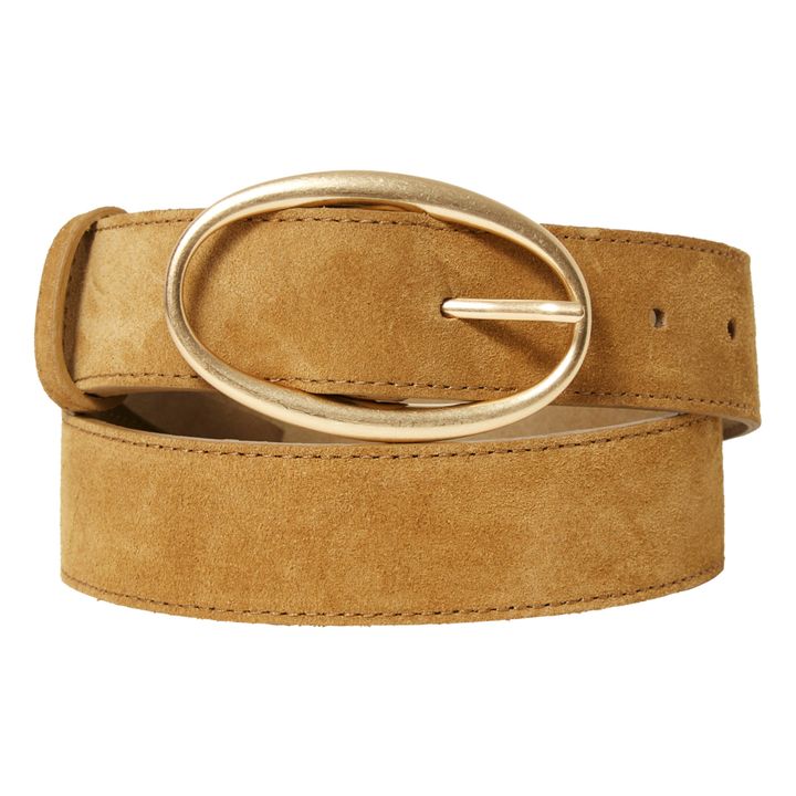 Iris Suede Leather Belt - 35 mm Brown- Product image n°0
