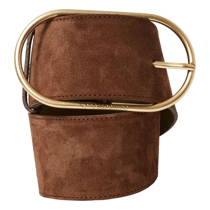 Iris Suede Leather Belt - 63 mm Chocolate- Product image n°1