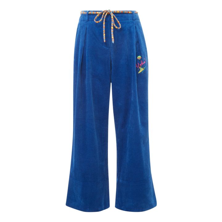 Nihiwatu Embroidered Corduroy Trousers Electric Blue- Produktbild Nr. 0