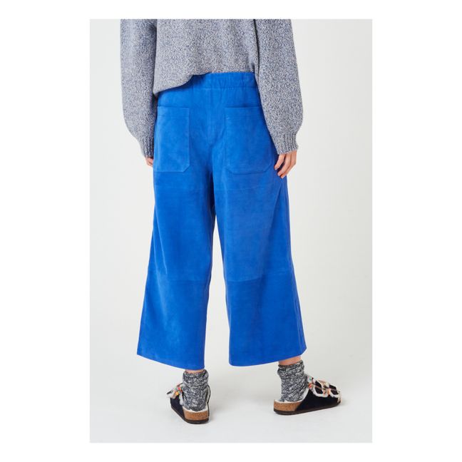 Pantalon Nihiwatu Velours Côtelé Broderies | Bleu électrique