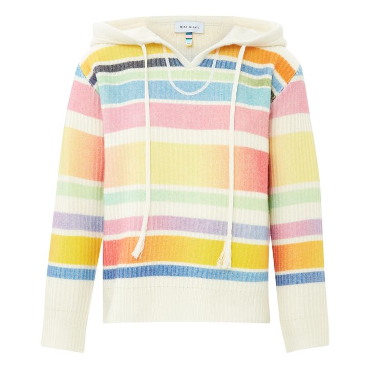 Bo-Kapp Striped Merino Wool Knit Sweatshirt Ecru- Product image n°0